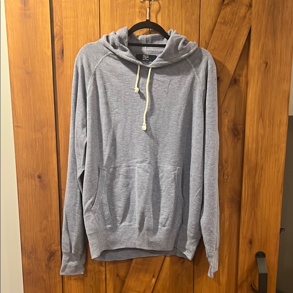 J. Crew Gray Cotton-Blend Pullover Hoodie